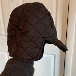 Quilted Marmot hat with ear flaps